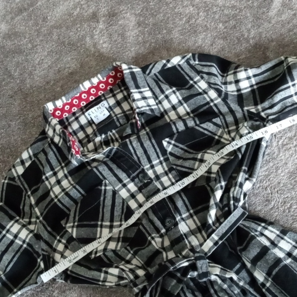 KLING plaid tie waist shirt dress - Picture 6 of 8